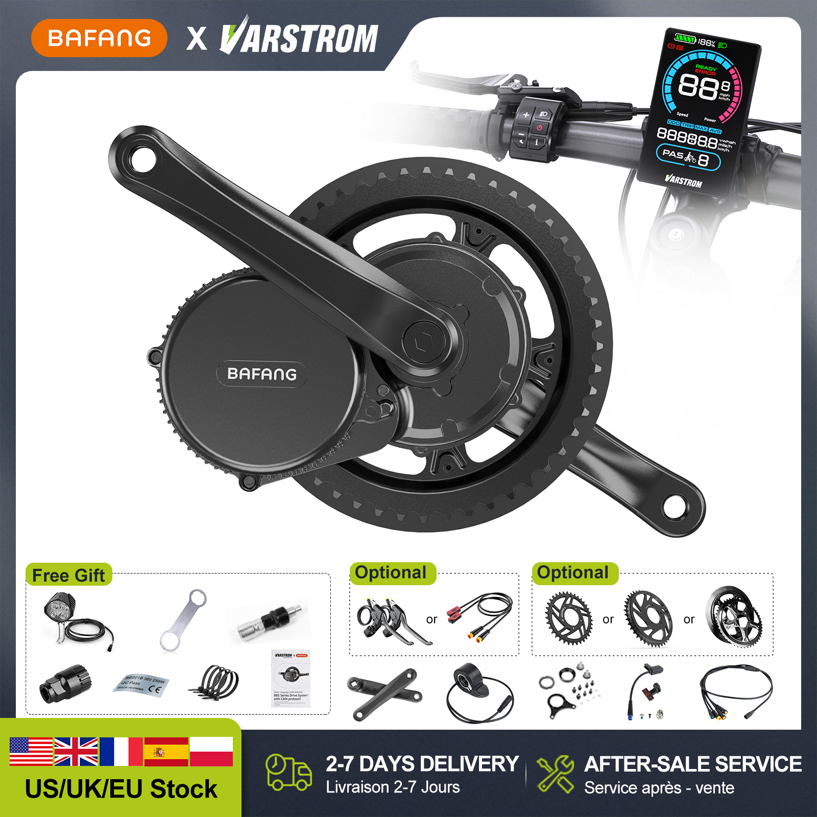 Side Hung Mid Drive Motor Kit - [Disponibilità USA] Motore Centrale BAFANG 48V