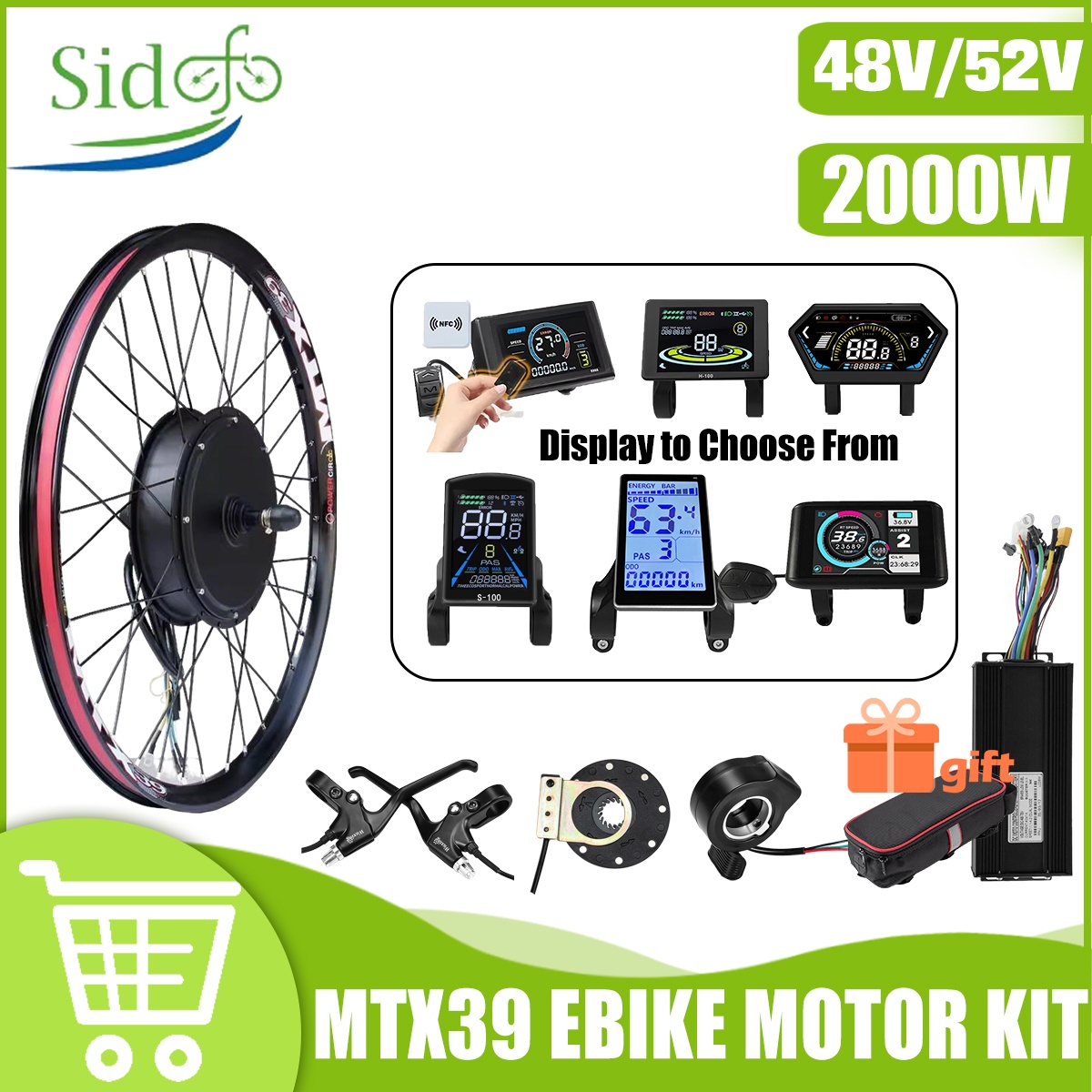 MTX39 48V/52V 2000W Motore del - Gearless Hub Motor Conversion Kit 2000W With Display recensione e prezzo